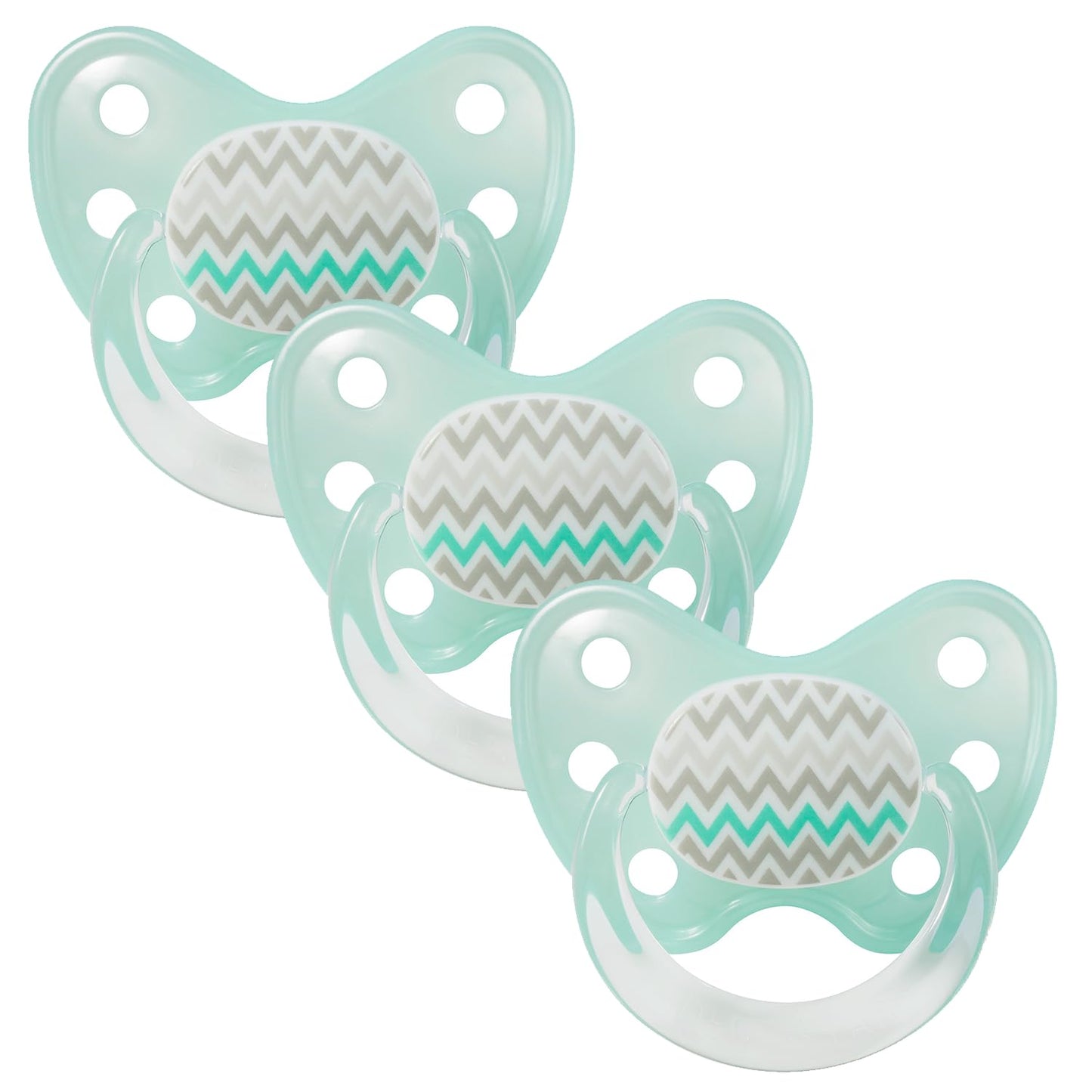 dentistar Silikon Schnuller 3er-Set - Größe 2, 6-14 Monate - Zahn- & kieferfreundlicher Nuckel mit Dental-Stufe – BPA-frei – Made in Germany - Regenbogen, Lila