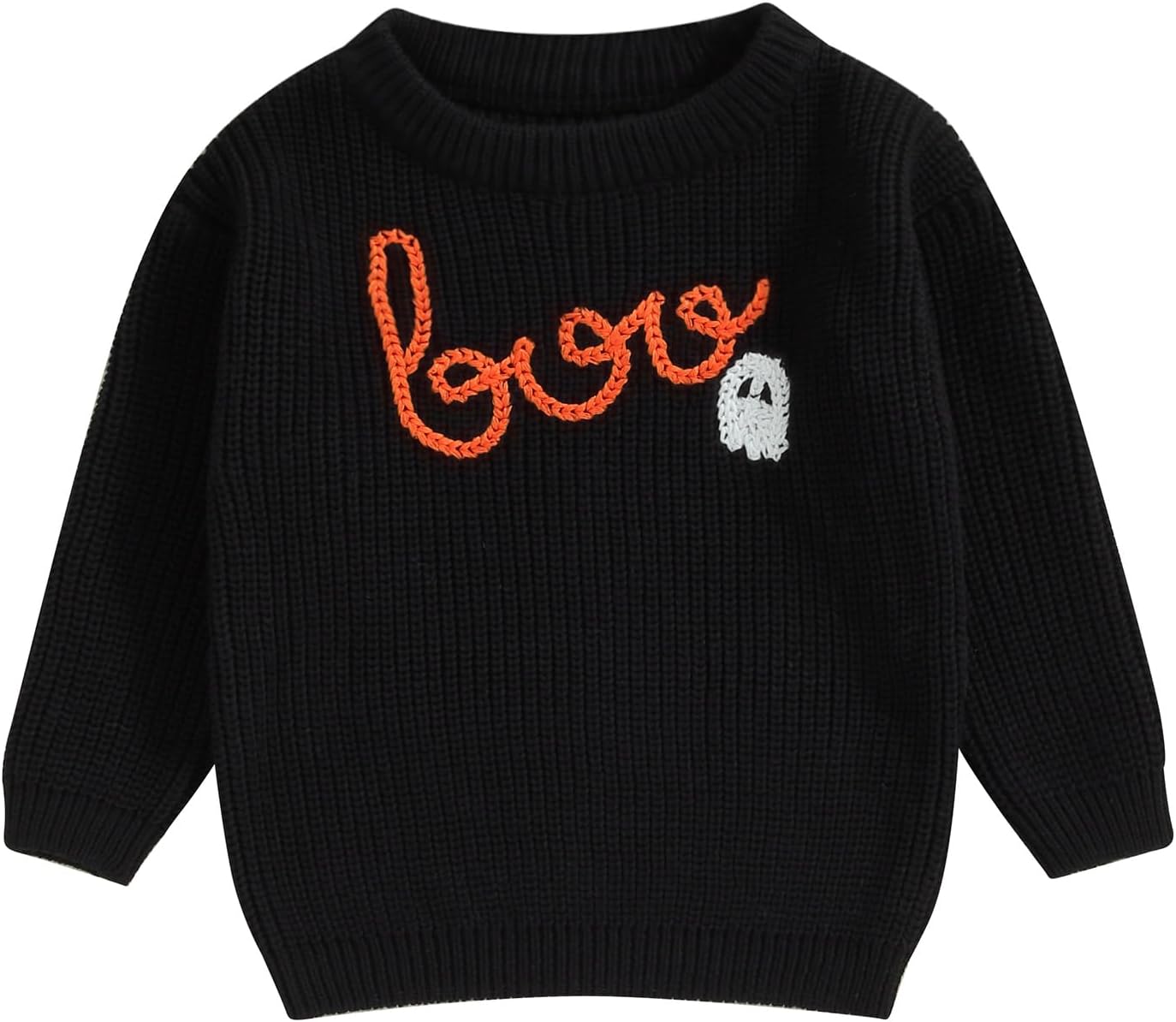 Yassiglia Baby Halloween Strickpullover Kleinkinder Kürbis/Geist Sweatshirt Langarm Rundhals Gestrickter Pullover Neugeborenes Baby My First Halloween Outfit