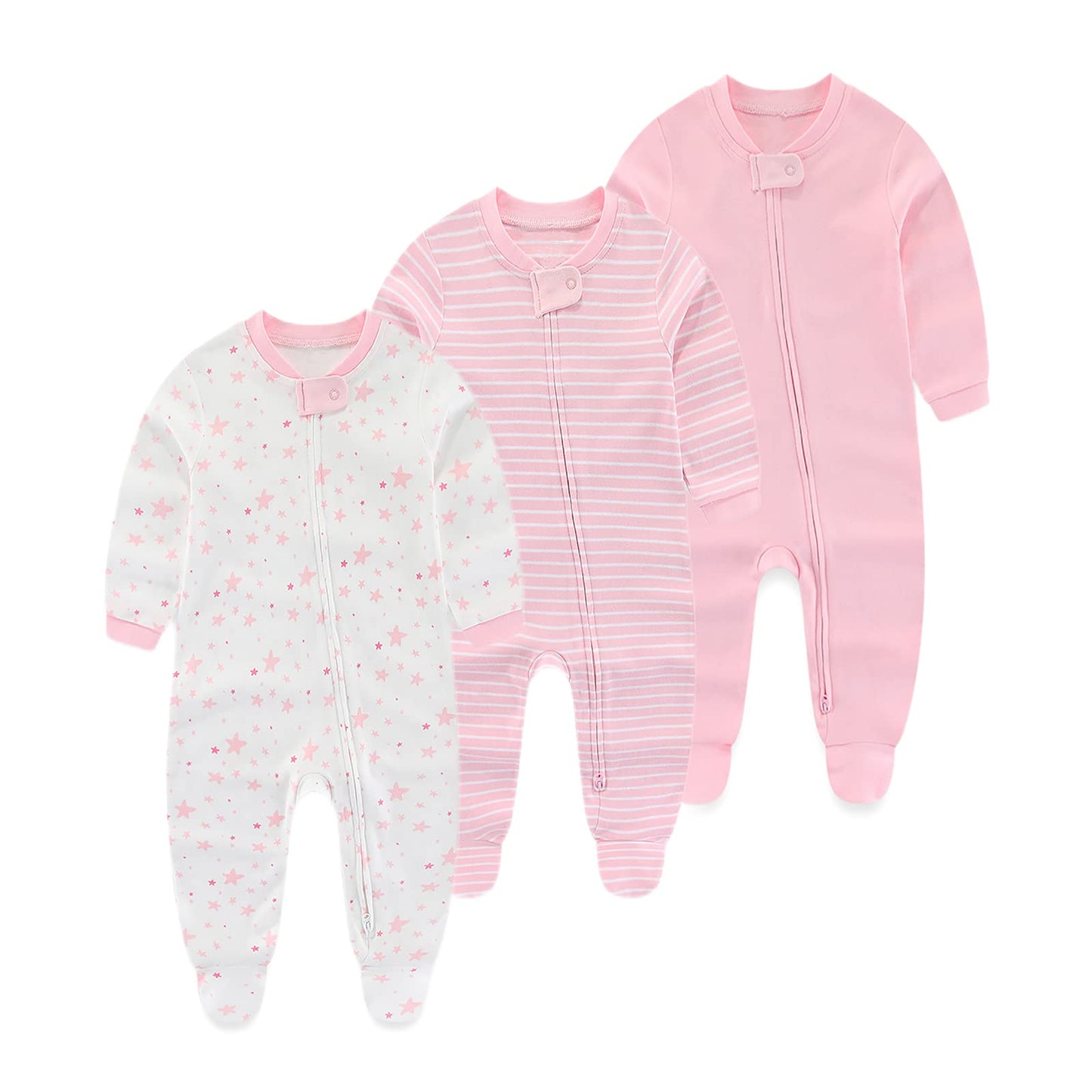 Chamie Baby Rompers Long Sleeve Cotton Rompers 0-3m/3-6m/6-9m/9-12m