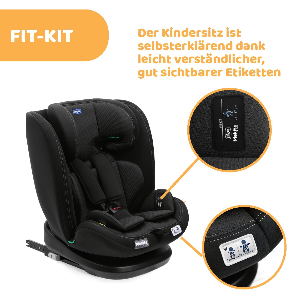 Chicco Unico Evo I-Size, Kindersitz 0-36 Kg, für Kinder von 40 bis 150 cm, homologiert ECE R129/03, Isofix 360° drehbar und neigbar, Gruppe 0+/1/2/3 von 0 bis 12 Jahren, Schwarz - Meloni2
