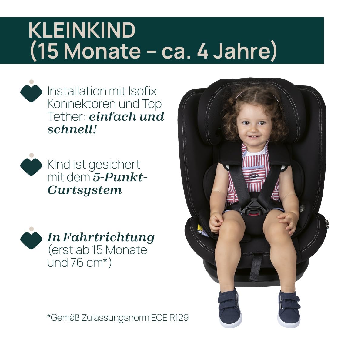 Chicco Unico Evo I-Size, Kindersitz 0-36 Kg, für Kinder von 40 bis 150 cm, homologiert ECE R129/03, Isofix 360° drehbar und neigbar, Gruppe 0+/1/2/3 von 0 bis 12 Jahren, Schwarz - Meloni2