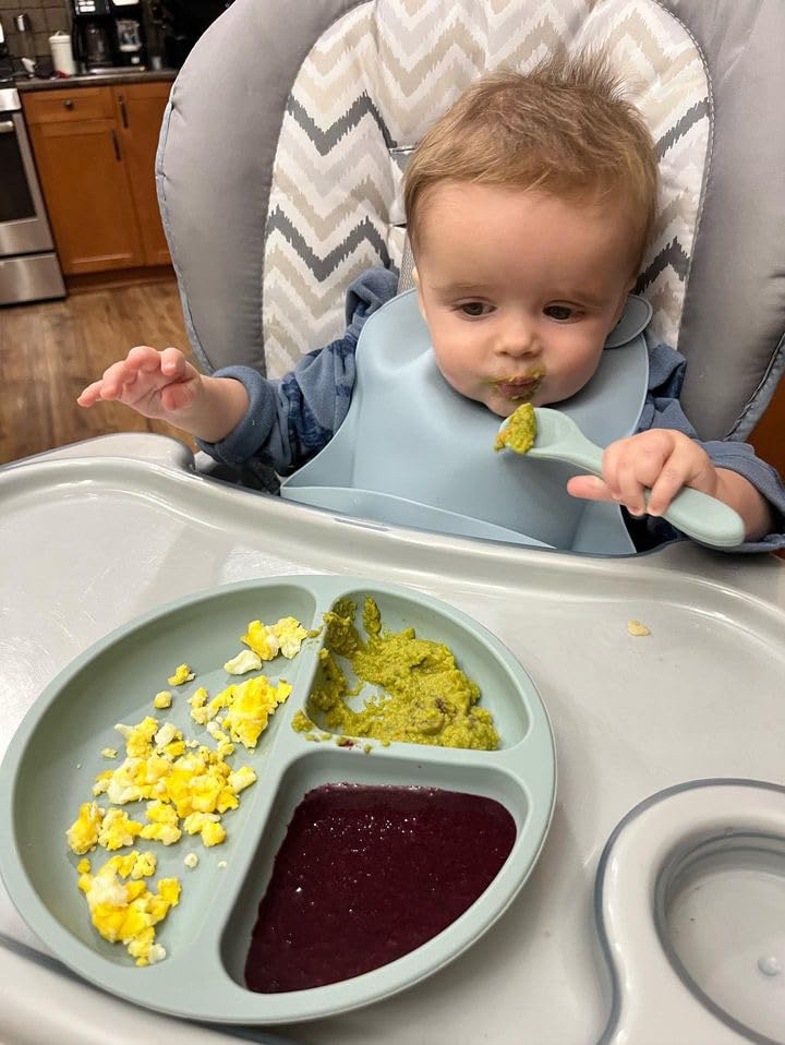 PandaEar 3er Silikon Lätzchen Baby für Jungen Mädchen | Wasserdichtes Lätzchen mit Auffangschale | Einstellbares Abwaschbar Babylätzchen Silikonlätzchen mit Großer Tasche zum Auffangen von Essen