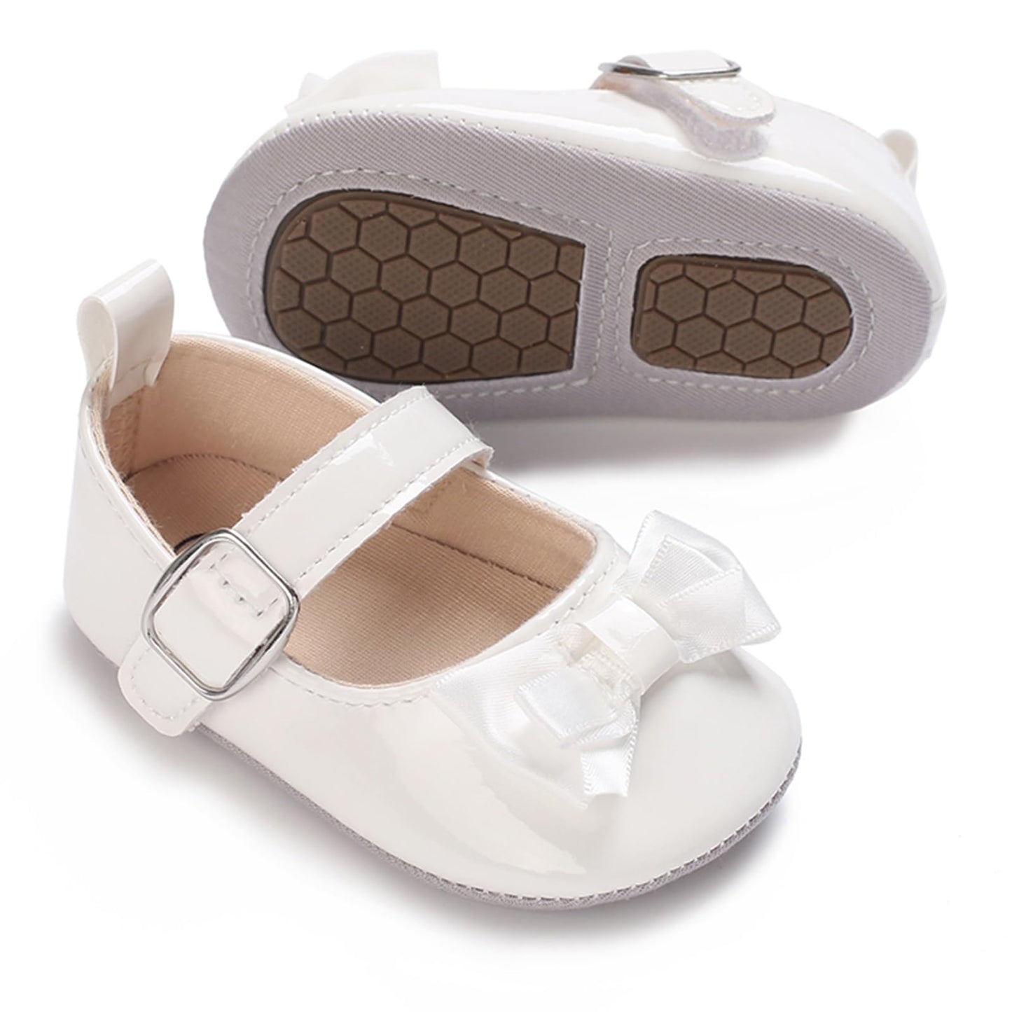 MASOCIO Baby Lauflernschuhe Krabbelschuhe Mädchen Kleinkind Rutschfesten Lederpuschen Babyschuhe 3-18 Monate