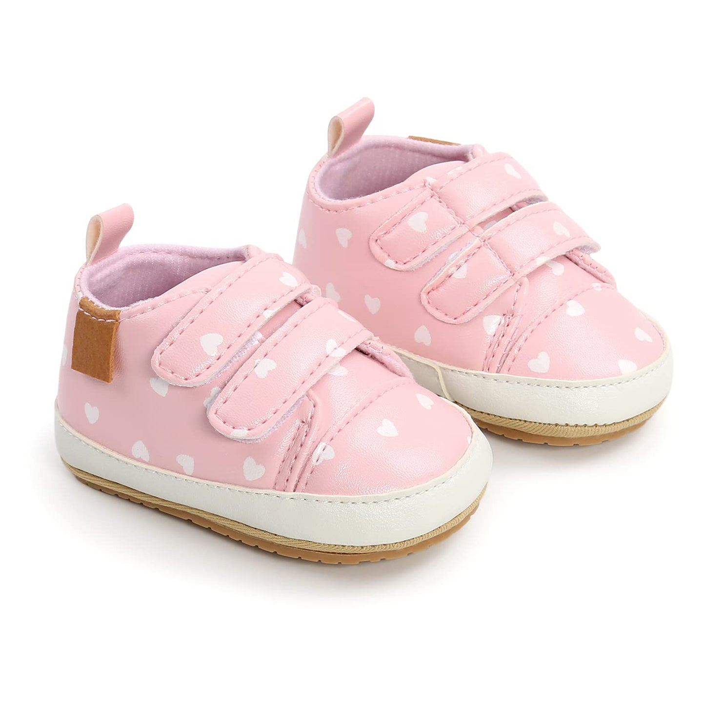 BABSMULY Baby Shoes for Boys Girls Non-Slip Rubber Sole High Top PU Leather Sneakers Toddler Crib Shoes Newborn Loafers Flats.