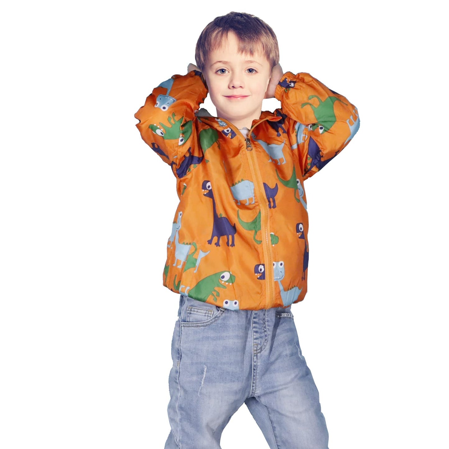 JinBei Jacke Baby Junge Kinder Jacken Kapuzen Sweatjacke Kapuzenjacke Cartoon Aufdruck Jungen Winddicht Mantel Windjacke Übergangsjack Frühling Herbst Outwear Softshelljacke 1-7 Jahre