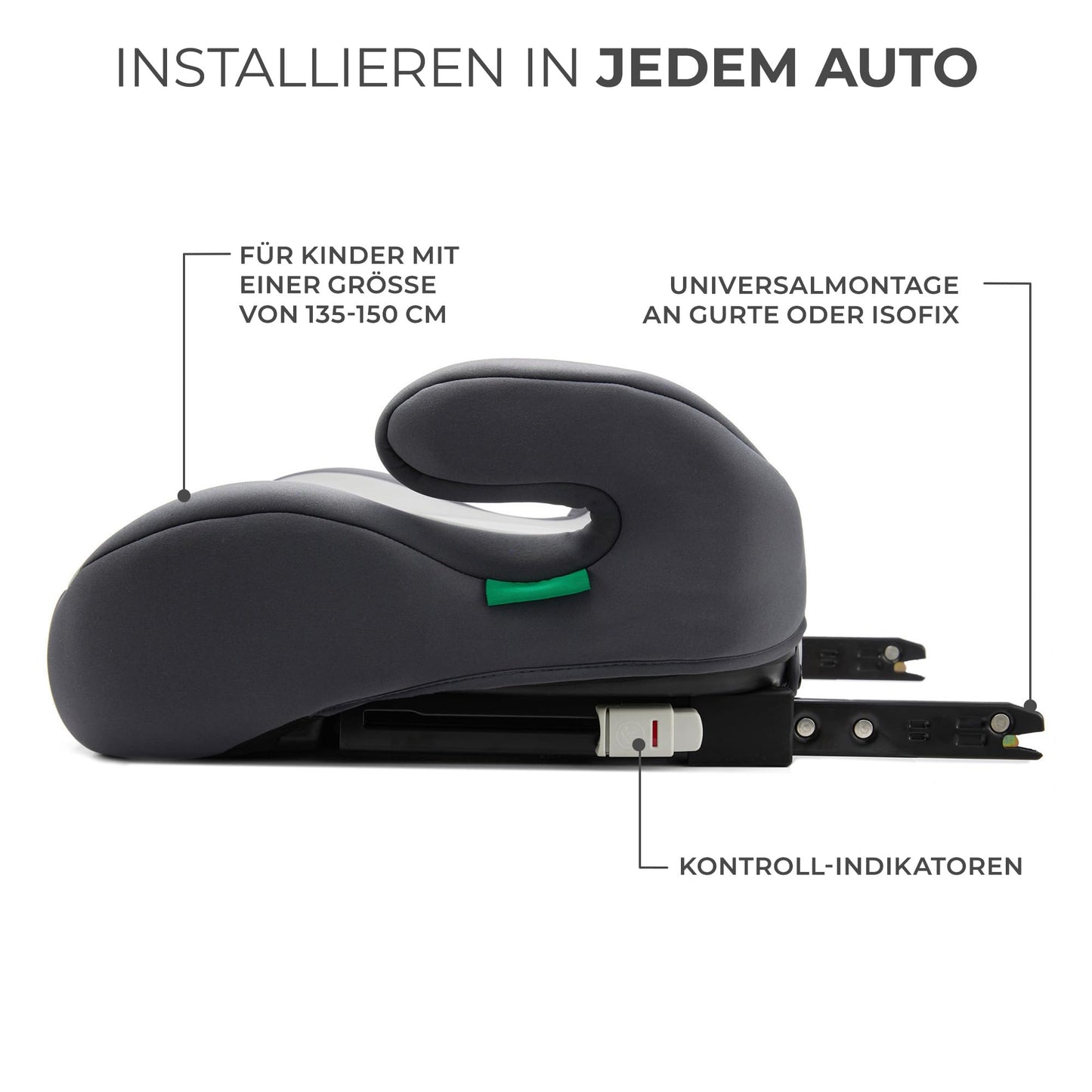 Kinderkraft I-BOOST Kindersitz 135-150cm I-Size, Sitzerhöhung von 9 bis 12 Jahre, Einfache montage, ergonomische Haltung, zusätzlichen Schaumstoff, Schwarz - Meloni2