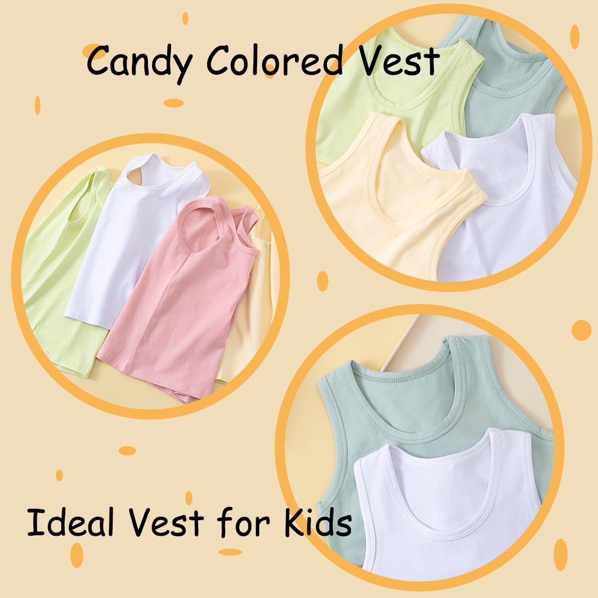 Lohhbve 4-Pack Kids Classic Solid Camisole Undershirts for 2-10 Years Toddler Girls Cotton Racerback Tank Top Multipack