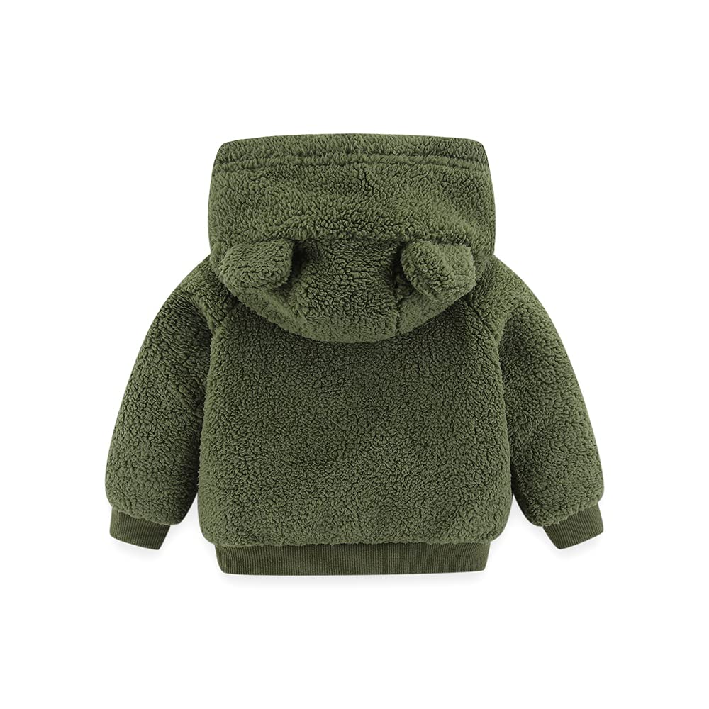 Gajaous Newborn Baby Girls Boys Fleece Hooded Jacket Zip Bear Coat Warm Winter Outwear