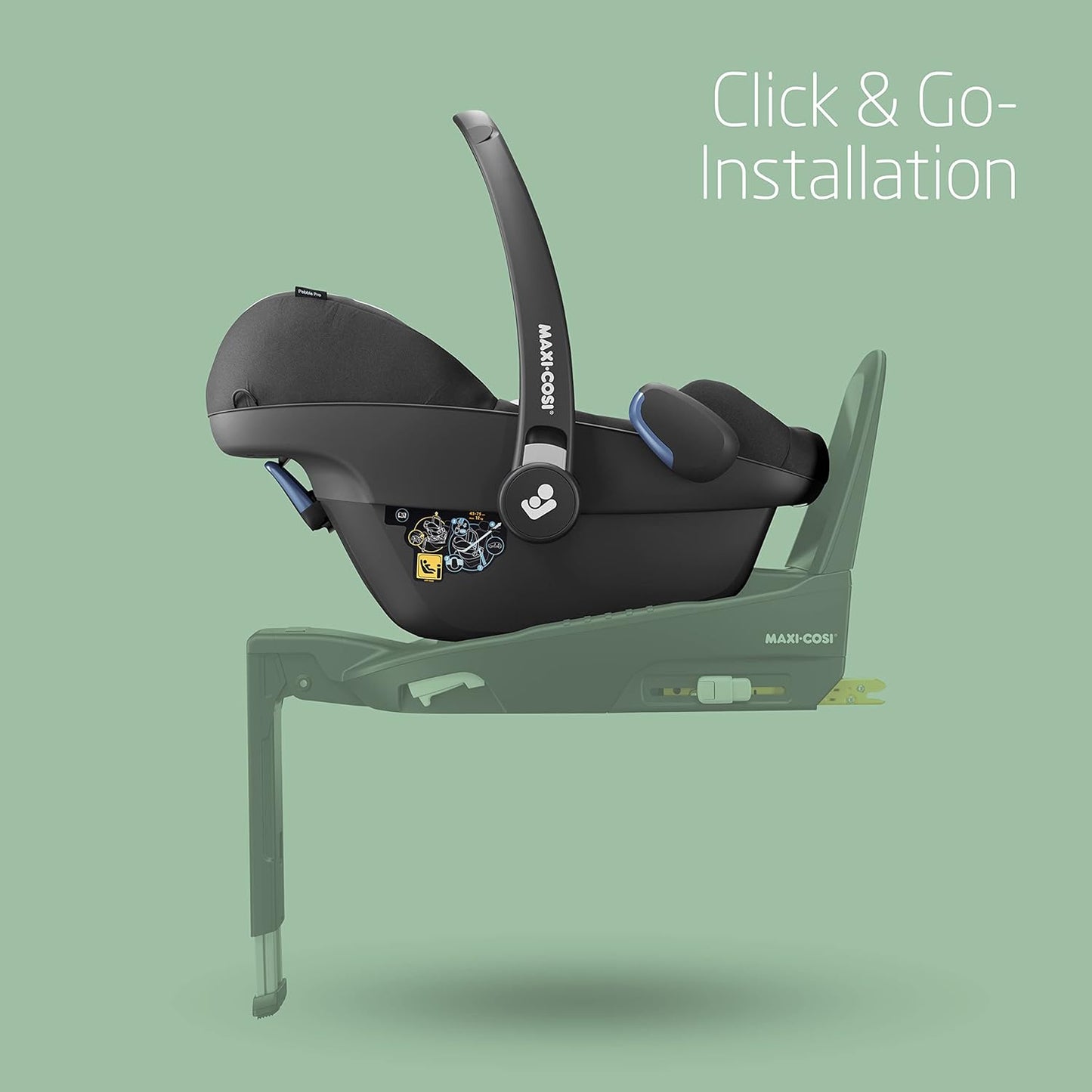 Maxi-Cosi Pebble Pro i-Size Babyschale, Kindersitz für Neugeborene, ab der Geburt bis ca. 12 Monate, 45 bis 75 cm, Essential Black - Meloni2