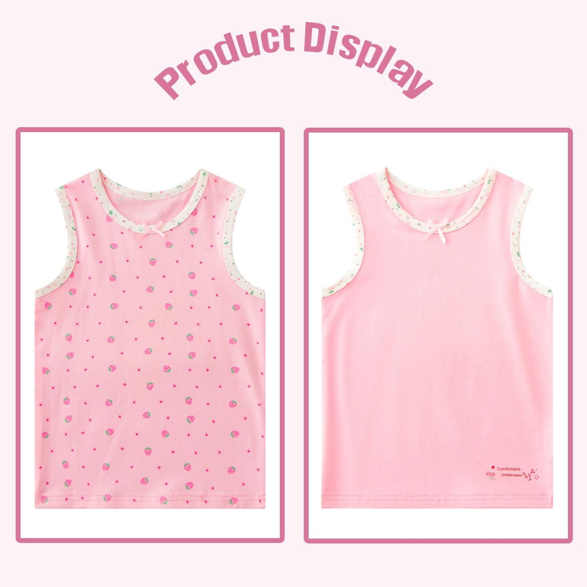 Lohhbve 4-Pack Kids Classic Solid Camisole Undershirts for 2-10 Years Toddler Girls Cotton Racerback Tank Top Multipack