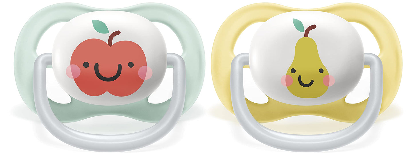 Philips Avent SCF080/02 Ultra Air Schnuller 0-6 Monate, Atmungsaktiv, Kiefergerecht, BPA frei, Doppelpack, Schmetterling/Mama-Design - Meloni2