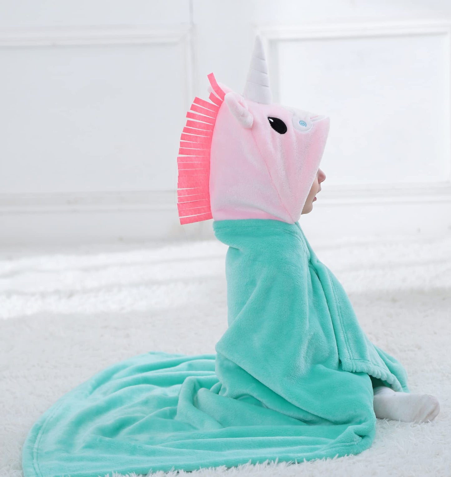 Doladola Baby Decke Babys Tier Design,Flanell Kinder Decke Kapuzenhandtuch für Mädchen und Jungen,Baby Kapuze Badeponcho Kinder Warm(gelbe Ente)