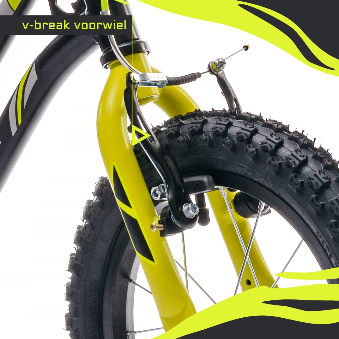 sun baby Jungenfahrrad Kinderfahrrad 14 und 16 Zoll Jungen Tiger Tracker Bike Leicht Stützräder mit Schubstange ab 2-6 Jahre BMX Fahrrad Kinder - Meloni2