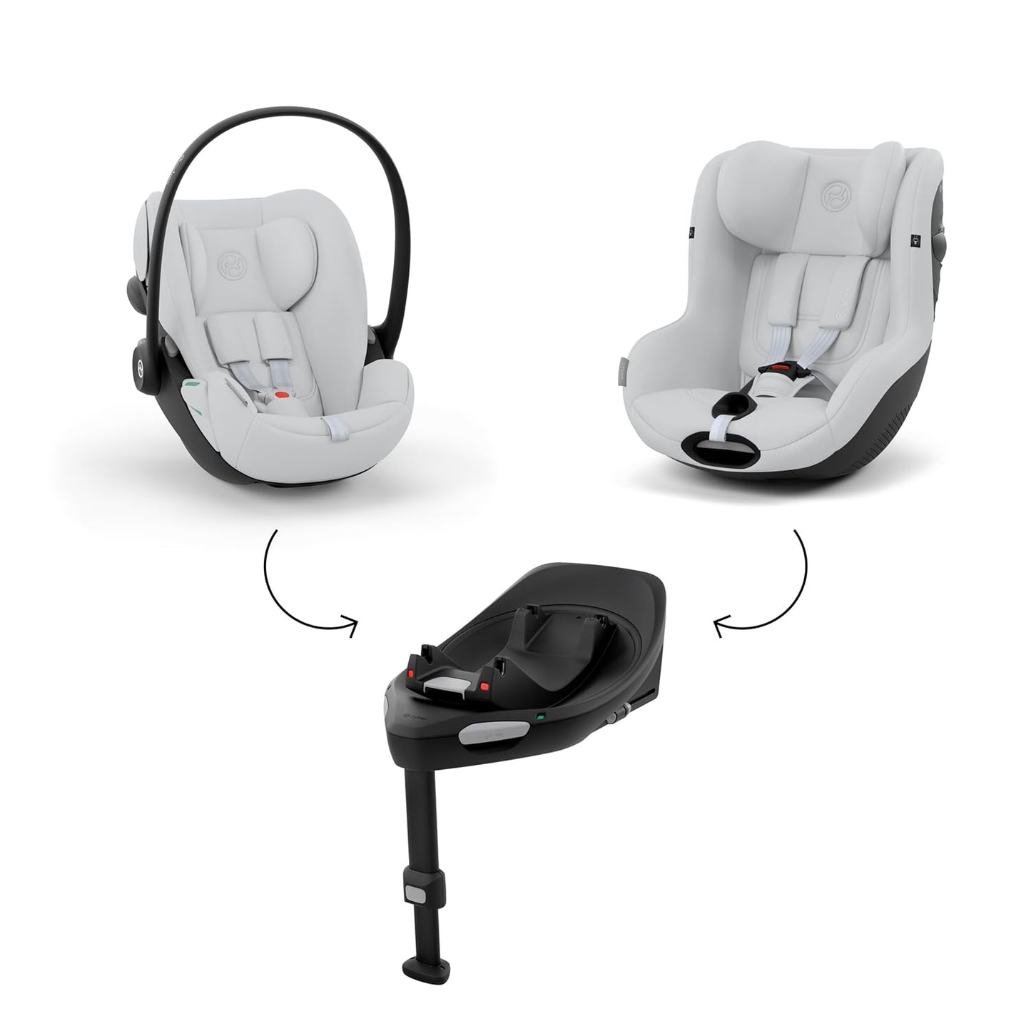 CYBEX Gold Babyschale Cloud G i-Size Comfort, Inkl. Neugeboreneneinlage, Ab Geburt bis ca. 24 Monate, Für Kinder ab 40 cm bis 87 cm, Max. 13 kg, Moon Black - Meloni2