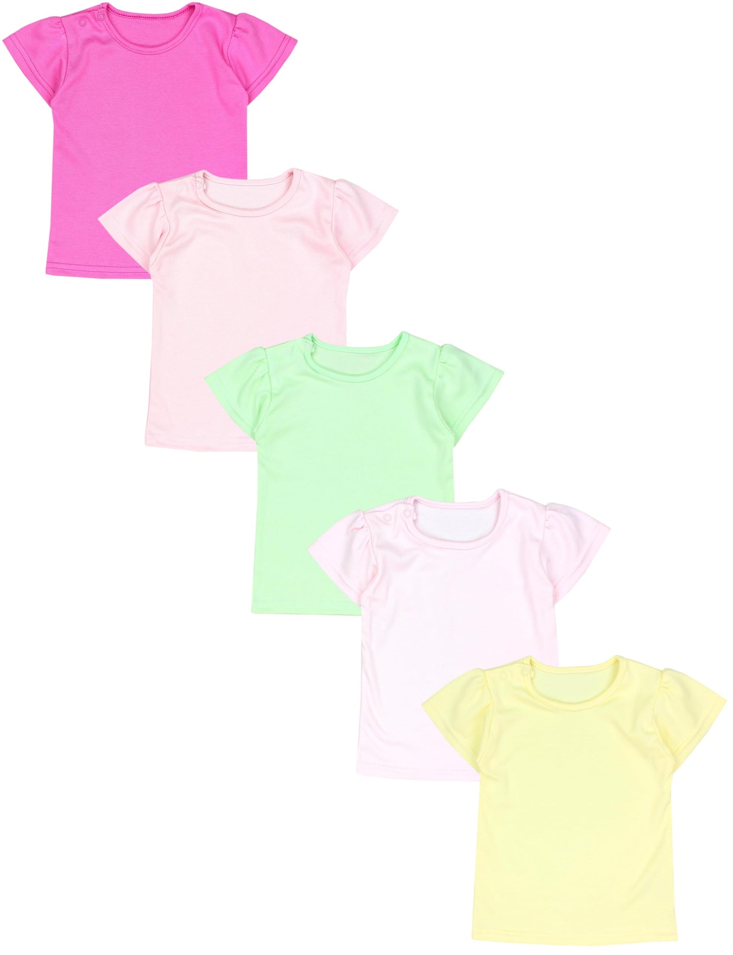TupTam Baby Mädchen Kurzarm T-Shirt Gemustert Bunt 5er Set