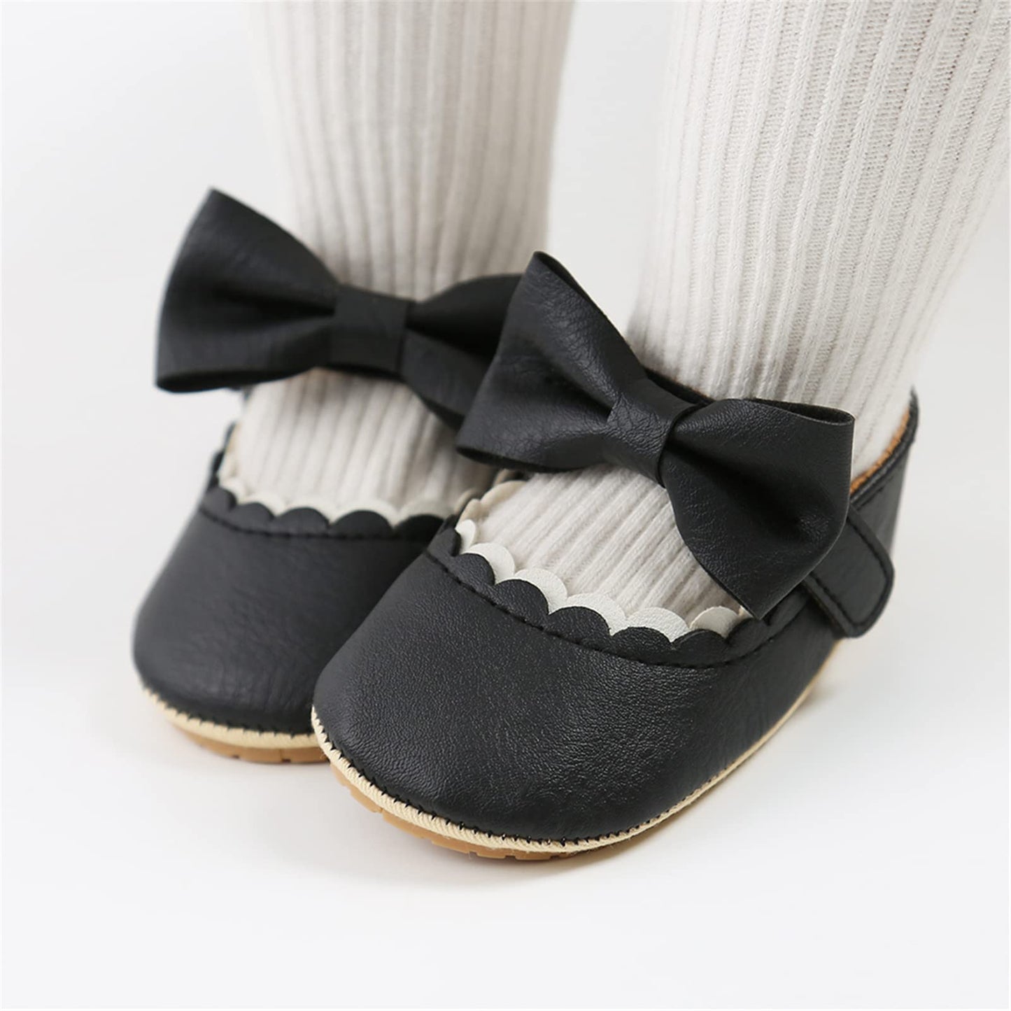 RVROVIC Baby Mädchen Mokassins Prinzessin Mary Jane Flache Kleider Schuhe Premium Leichte Weiche Sohle Krippe Schuhe Kleinkind Schuhe