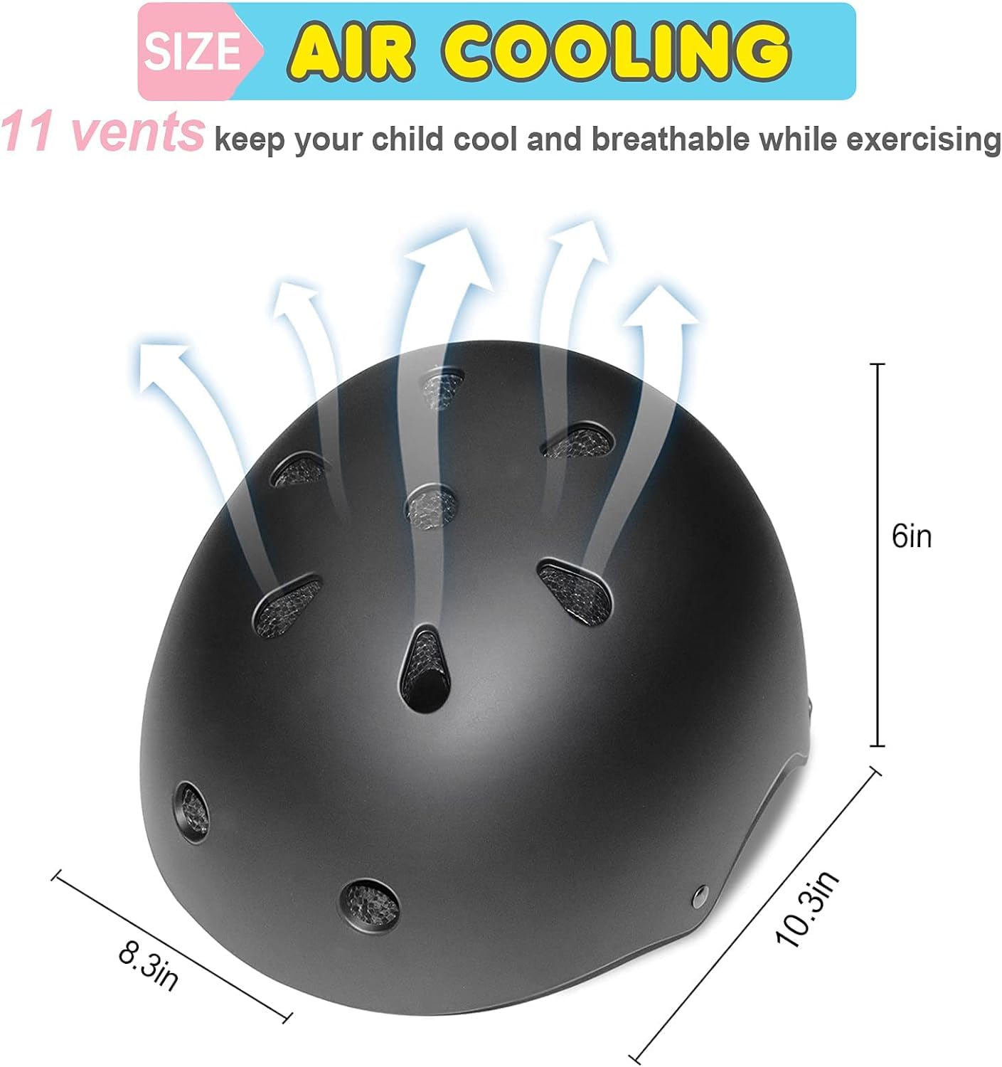 BURSUN Children's Bicycle Helmet Children's Helmet Skater Helmet for Ages 2-16 Years Boys Girls, Children's Helmet for Bicycle Scooter Skateboard Scooter Roller Skating