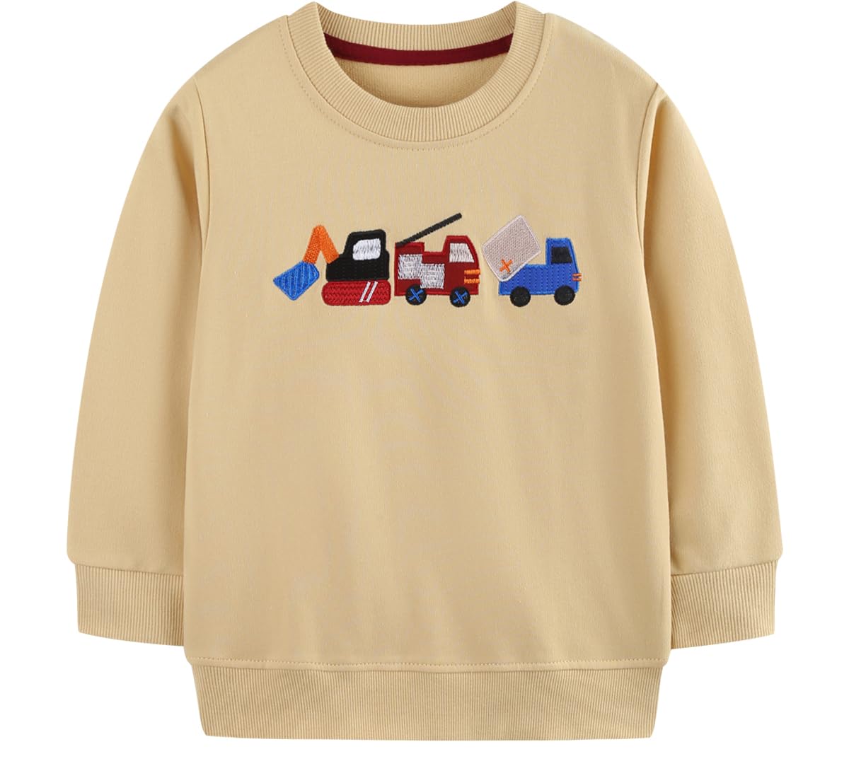 EULLA Children's Boys' Pullover Sweatshirt Long Sleeve Cotton Dinosaur Excavator Tractor Planets Winter Tops 1-7 Years 92 98 104 110 116 122