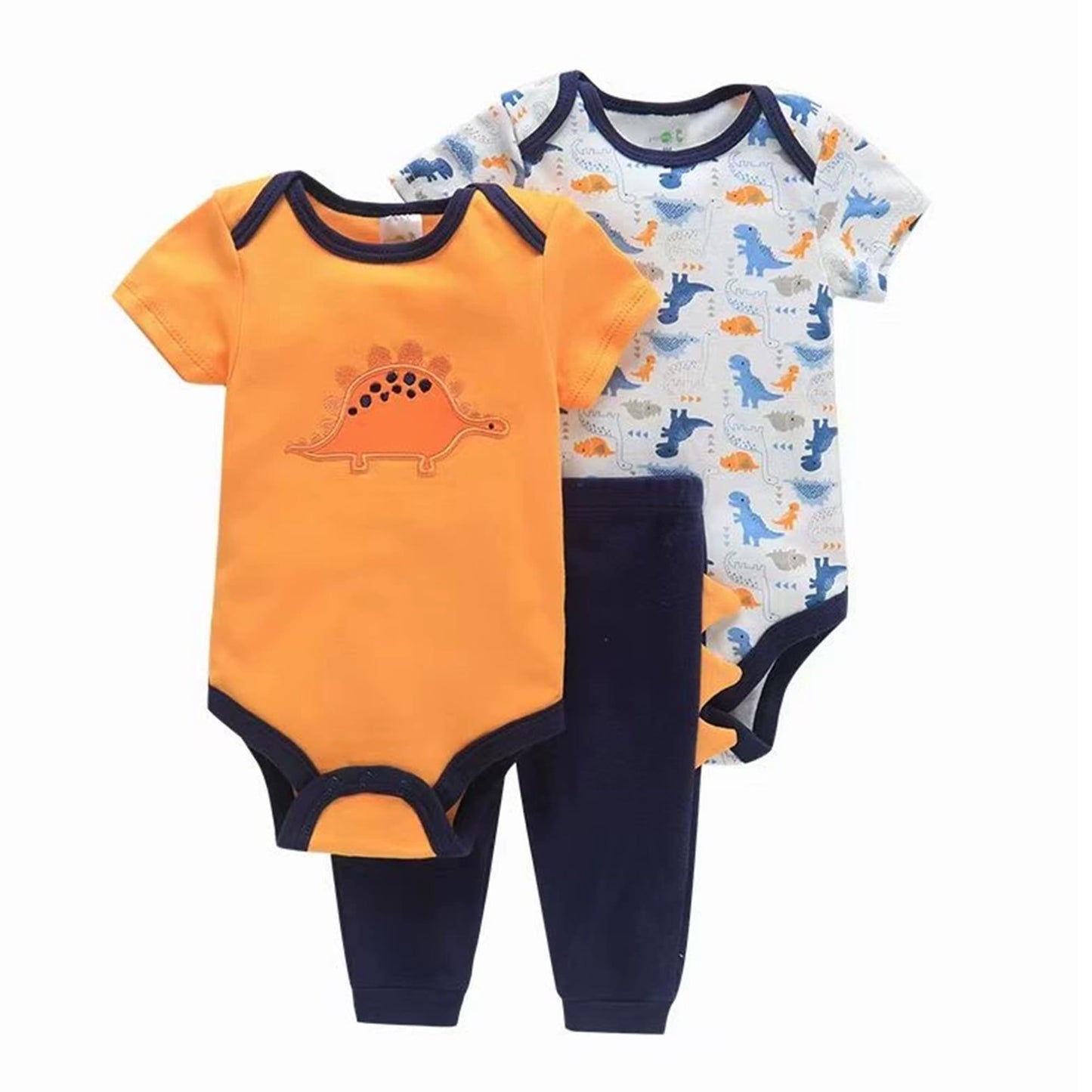 3tlg Babykleidung Set Baby Jungen Mädchen Kleidung Outfit Kurzarm Body Strampler + Hose Neugeborene Kleinkinder Weiche Babyset