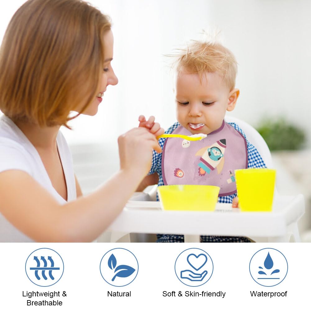 HOTUT Baby Bibs, 7 Pack Baby Water-Repellent Bibs, Soft and Absorbent Children's Bibs with Snap Fastener, Drool Bibs Burp Cloths Baby for Boys and Girls
