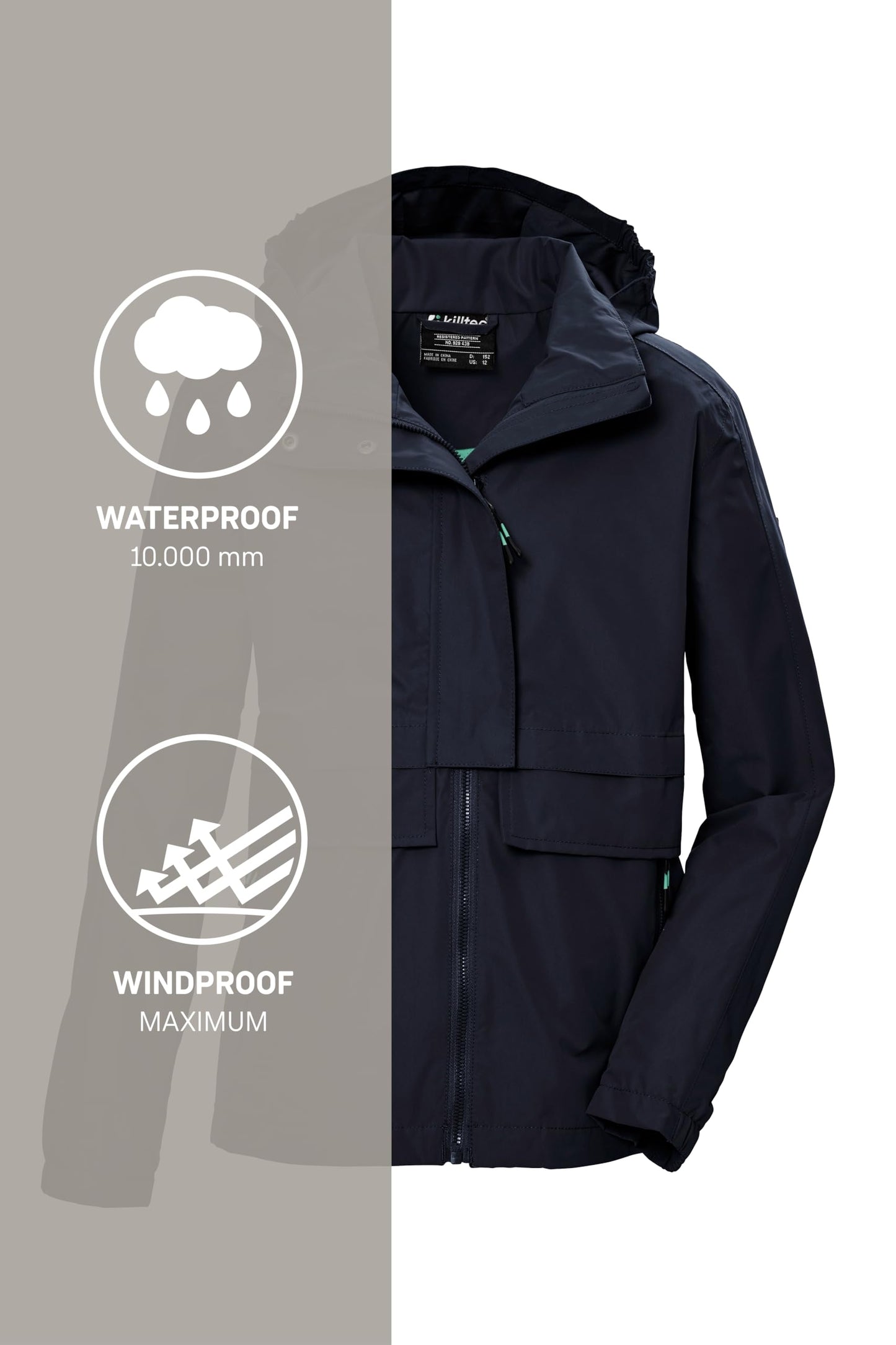 Killtec Mädchen Kos 149 Grls Jckt Funktionsjacke ist wasserdicht/Jacke mit Kapuze