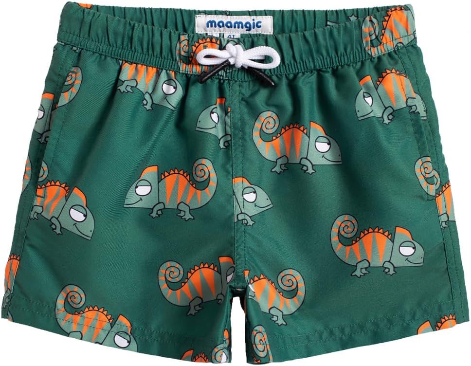 MaaMgic Boys’ Small Swimming Shorts, Quick-Drying Board Shorts with Mesh Lining, Pockets and Adjustable Drawstring