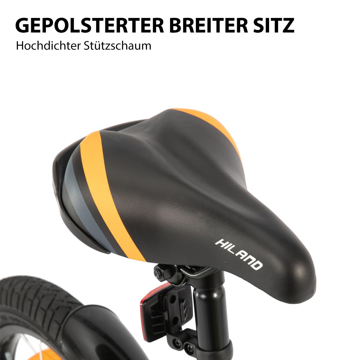 Hiland 12/14/16/20 Zoll Kinderfahrrad, Jungen Fahrrad für 3-10 Jahre, mit Stützrädern, Kinderfahrrad mit Handbremse und Rücktrittbremse, Schwarz/Grün/Blau/Orange