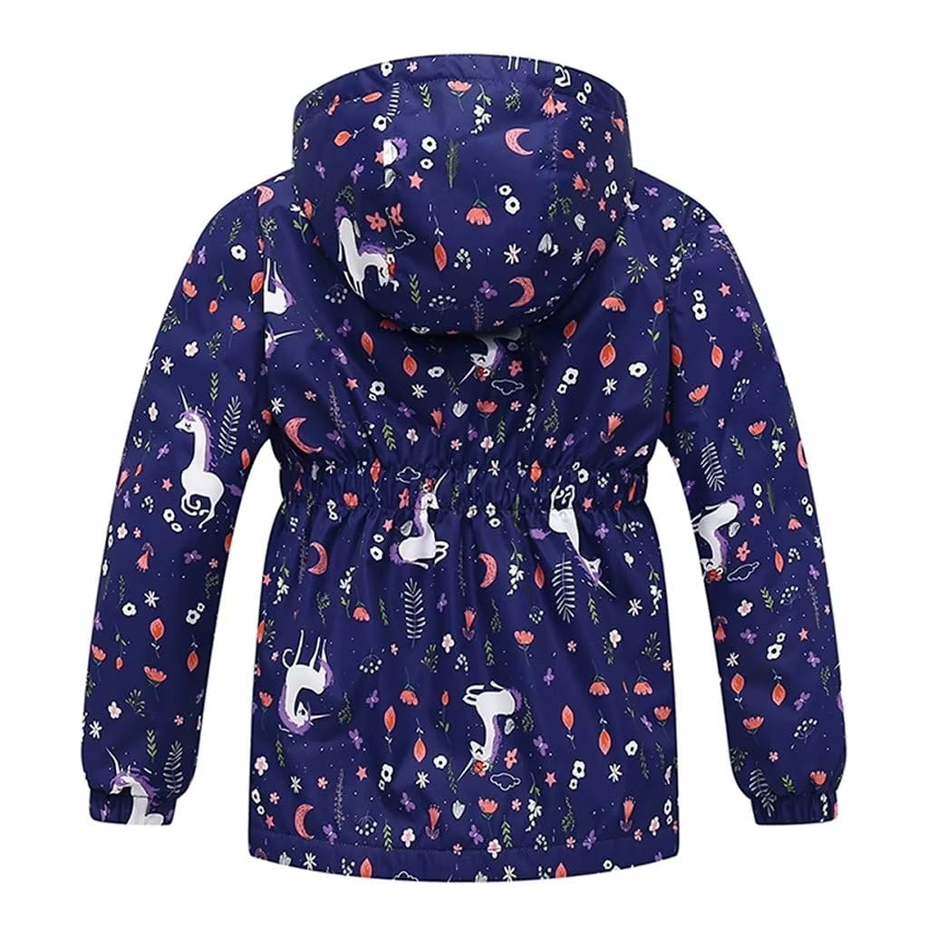linboo softshell jacket girls' transitional jacket with hood, fleece-lined windbreaker, breathable rain jacket, waterproof outdoor jacket for children