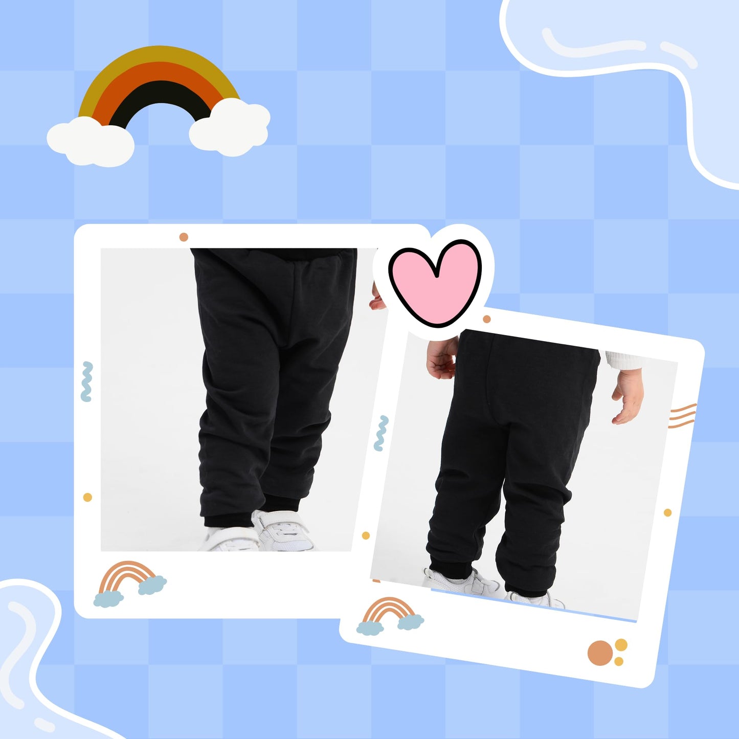 100% Baumwolle Babyhosen Kinderhosen | 2 er-Pack Lässig Sweathose Weiche und Bequeme Babykleidung für Jungen und Mädchen
