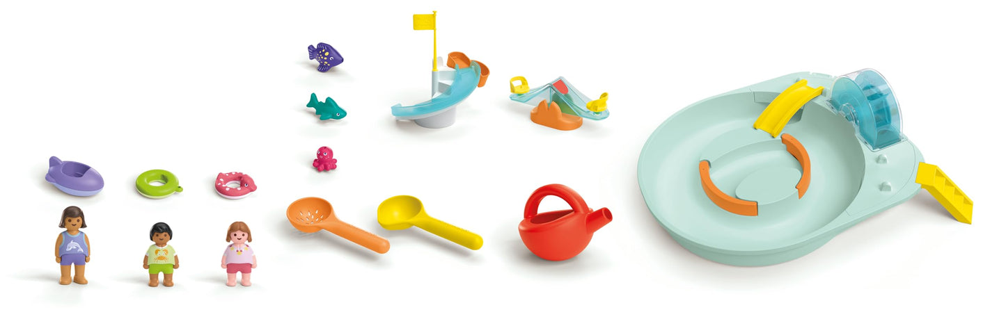 PLAYMOBIL Junior Aqua 71687 Bath Island with Water Slide Sustainable Toy for Children from 1 Year