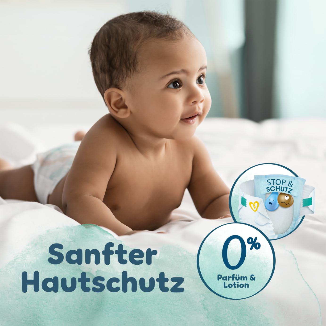 Pampers Harmonie Windeln Größe 2, 204 Windeln, 4kg-8kg, sanfter Hautschutz mit 100Prozent Pampers Schutz