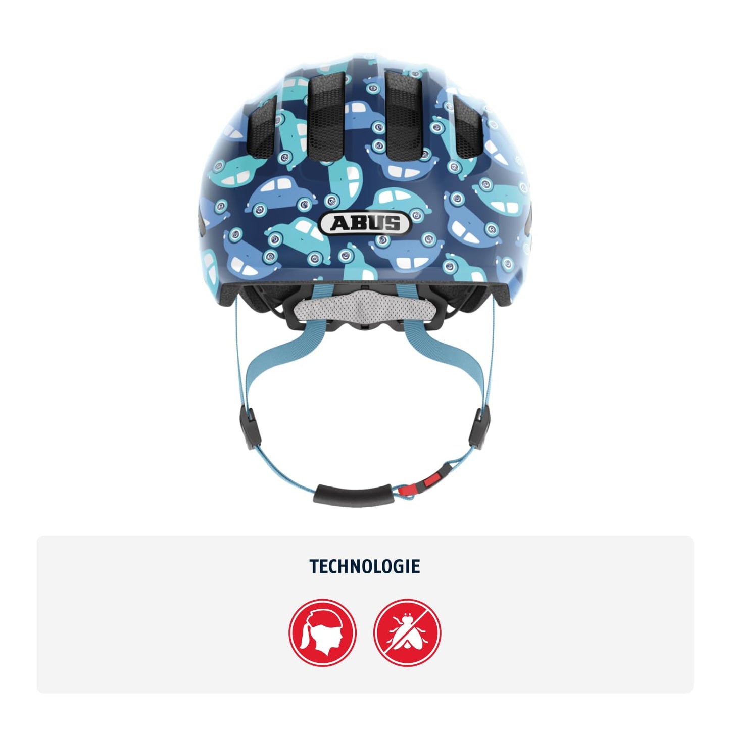 ABUS Kinderhelm Smiley 3.0 LED - Fahrradhelm mit Licht - Tiefe Passform & Platz für einen Zopf - für Mädchen und Jungs