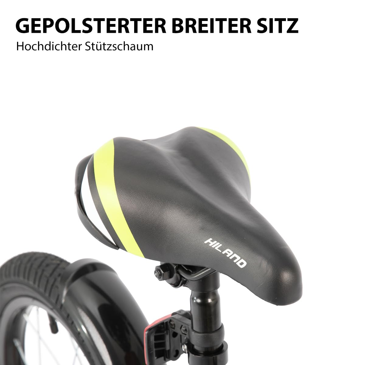 Hiland 12/14/16/20 Zoll Kinderfahrrad, Jungen Fahrrad für 3-10 Jahre, mit Stützrädern, Kinderfahrrad mit Handbremse und Rücktrittbremse, Schwarz/Grün/Blau/Orange - Meloni2