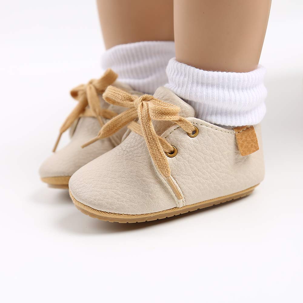 LACOFIA Baby Boy Girl First Walking Shoes Non-Slip Laces Crawling Shoes First Baby Shoes