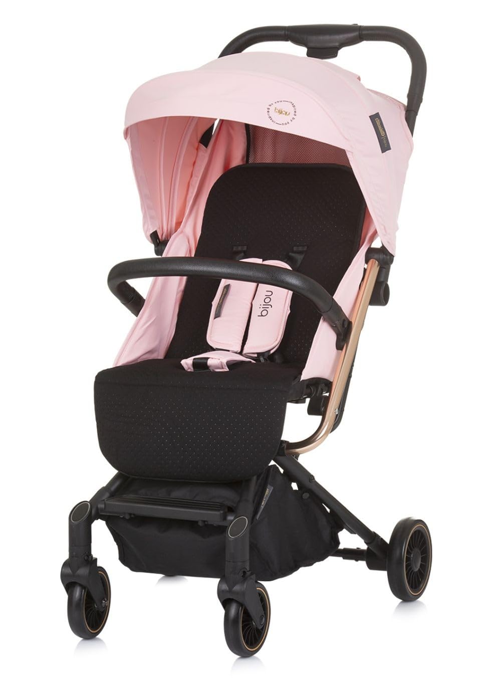 Chipolino Kinderwagen, Buggy Bijou Aluminiumrahmen Aufbewahrungskorb EVA-Reifen, Farbe:rosa - Meloni2