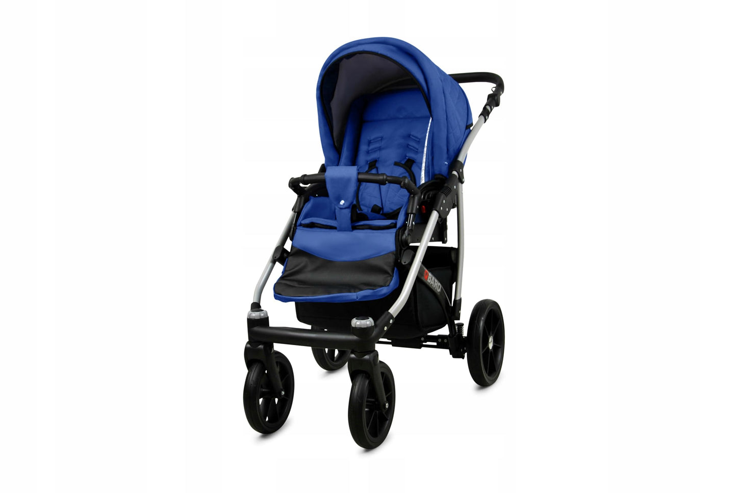 BabyLux® Bambimo Qbaro 3-in-1 Pushchair Set Including Baby Carrycot, Buggy Sports Seat, Car Seat - Car Seat - Pram Set - Combination Pram with Changing Bag, Rain Cover etc.