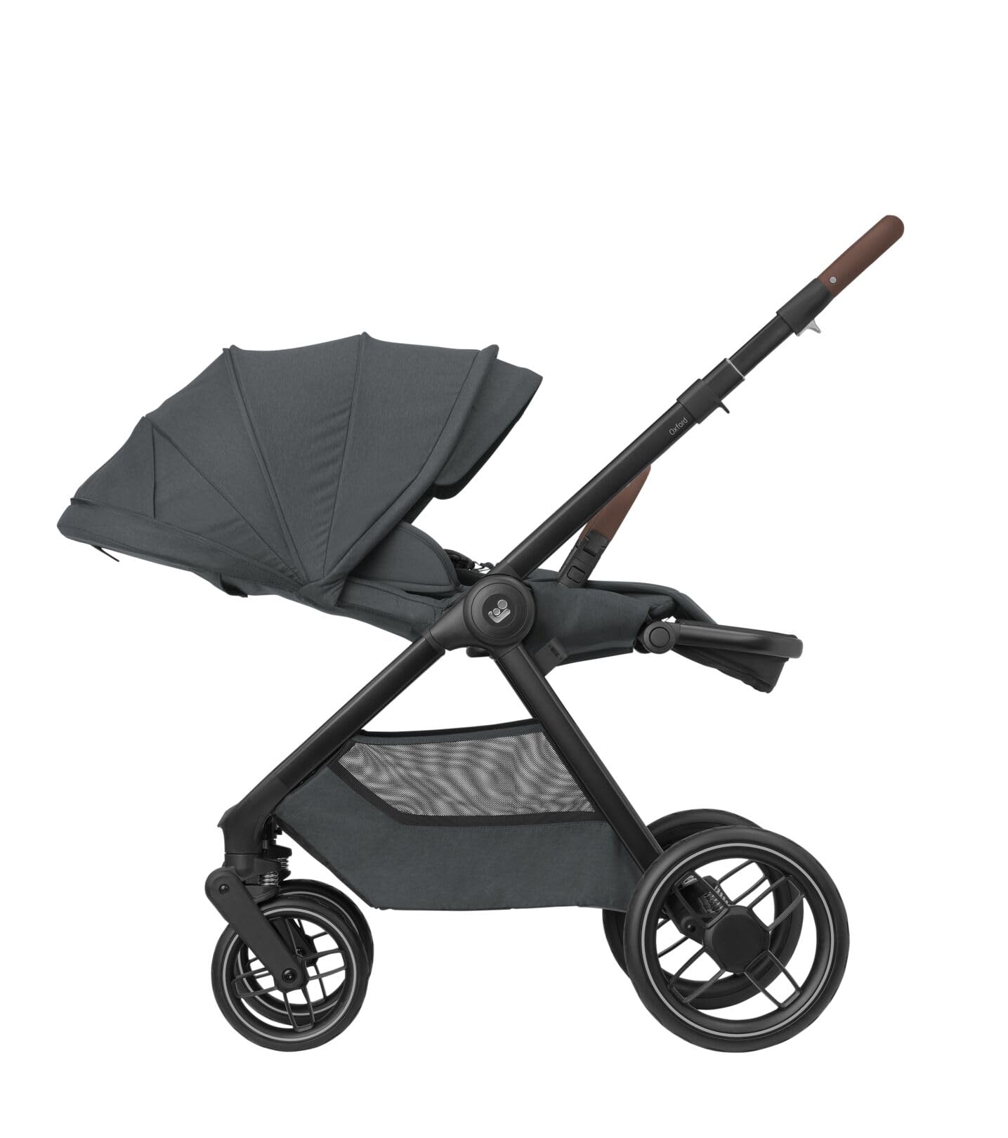 Maxi-Cosi Oxford Plus Baby Stroller 2 in 1 Set with Carrycot 0-4 Years 0-22kg Compact Folding Soft Suspension 3 Reclining Positions 10kg Storage Basket Twillic Graphite