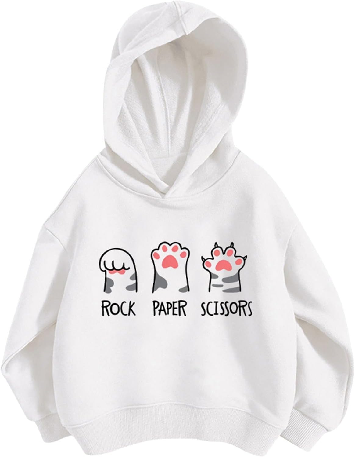 Pullover Mädchen Hoodie Niedlicher Katzen-Druck Lässig Locker Kapuzenpullover Frühling Herbst Langarm Pullover Sweatshirt mit Kapuzen Langarmshirt Oberteile für 3-12 Jahre