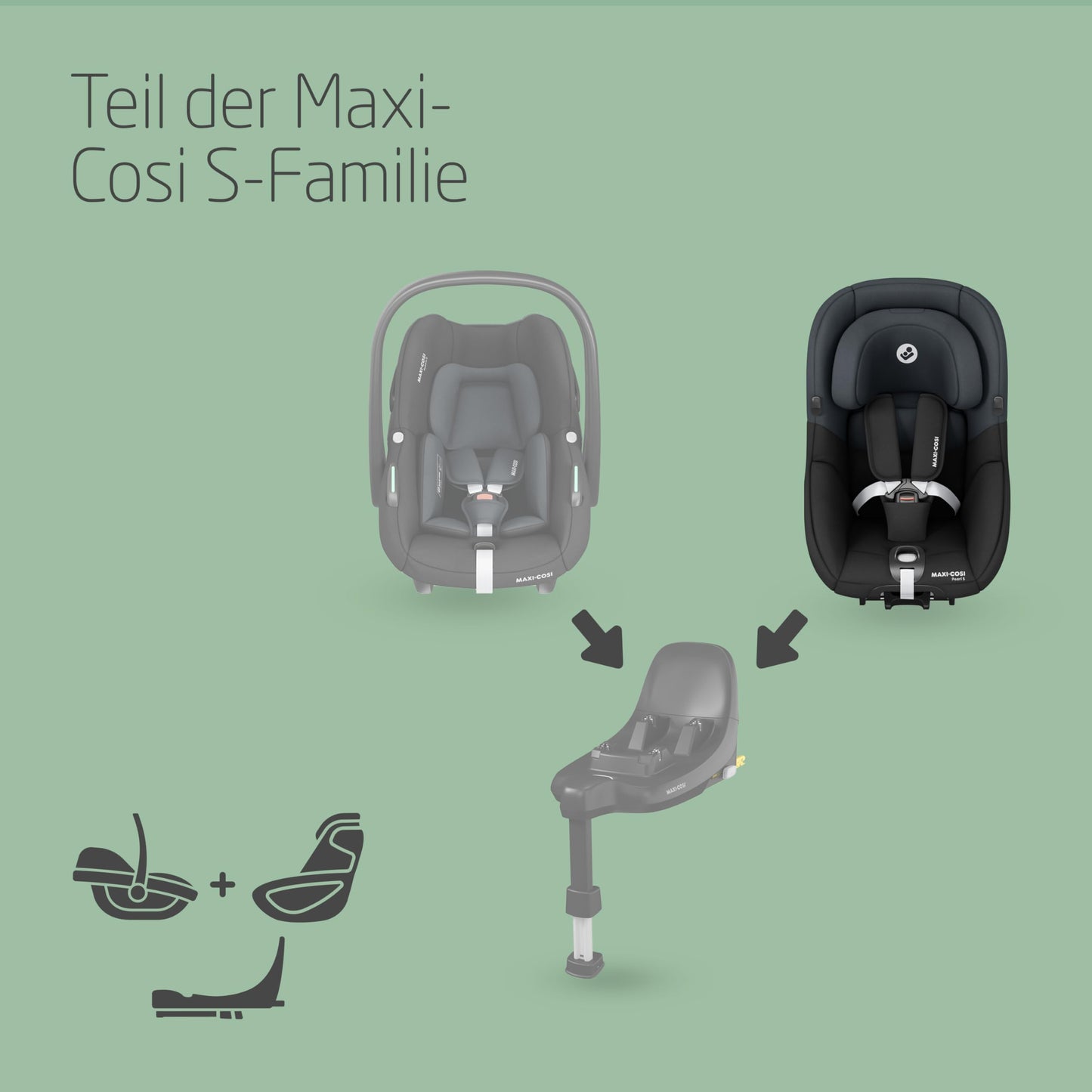 Maxi-Cosi Pebble i-Size, Babyschale, 0–15 Monate, 0–13 kg, 40–83 cm, leichter i-Size Kindersitz, Click&Go-Installation, G-CELL Seitenaufprallschutz, Sitzverkleinerer, Tonal Black - Meloni2