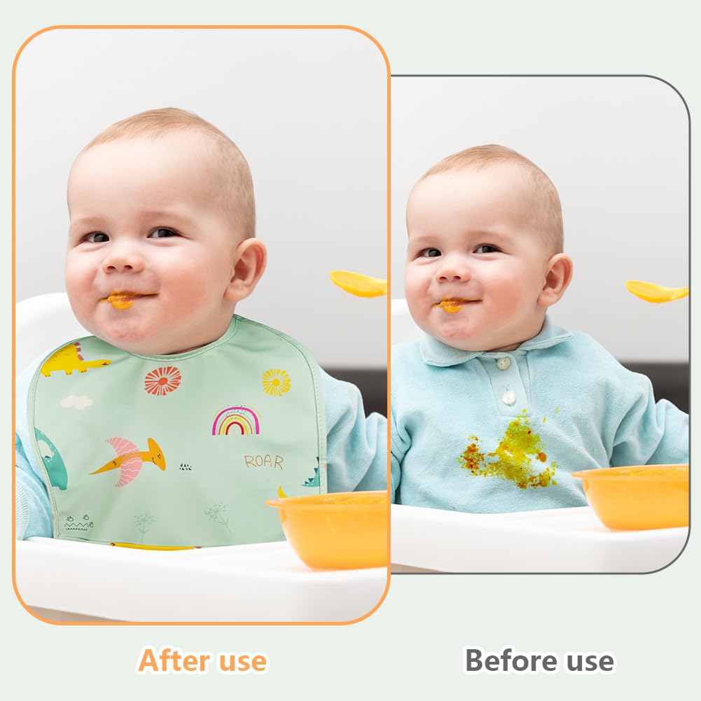 HOTUT Dirt-resistant baby bibs washable, baby bibs waterproof, baby eating bibs, baby bibs waterproof for eating, unisex baby bibs odor-resistant