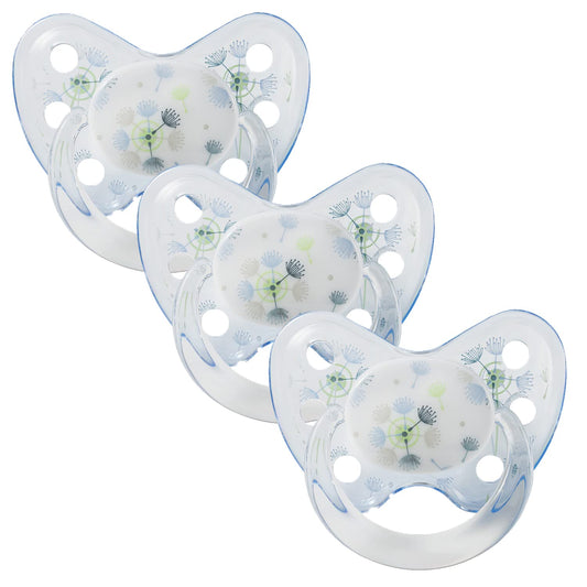 Dentistar® Silikon Schnuller 3er-Set – Größe 1 Schnuller 0-6 Monate – Zahn- & kieferfreundlicher Nuckel mit Dental-Stufe – BPA-frei – Made in Germany - Kirschblüte - Meloni2