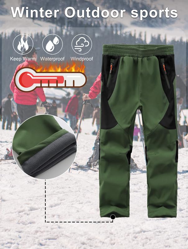 HFDWYJ Children's Softshell Trousers with Fleece Lining Waterproof Trousers Children's Outdoor Trousers Children's Ski Trousers Children's Hiking Trousers Children's Rain Trousers Sports Trousers Boys