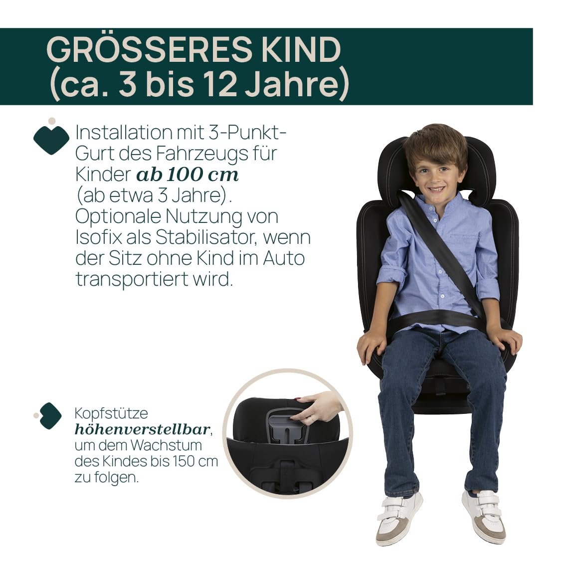 Chicco Unico Evo I-Size, Kindersitz 0-36 Kg, für Kinder von 40 bis 150 cm, homologiert ECE R129/03, Isofix 360° drehbar und neigbar, Gruppe 0+/1/2/3 von 0 bis 12 Jahren, Schwarz - Meloni2