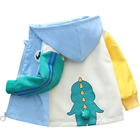 Amur Leopard Kids Boys Transition Jacket with Hood Windproof Breathable Windbreaker for Spring Autumn