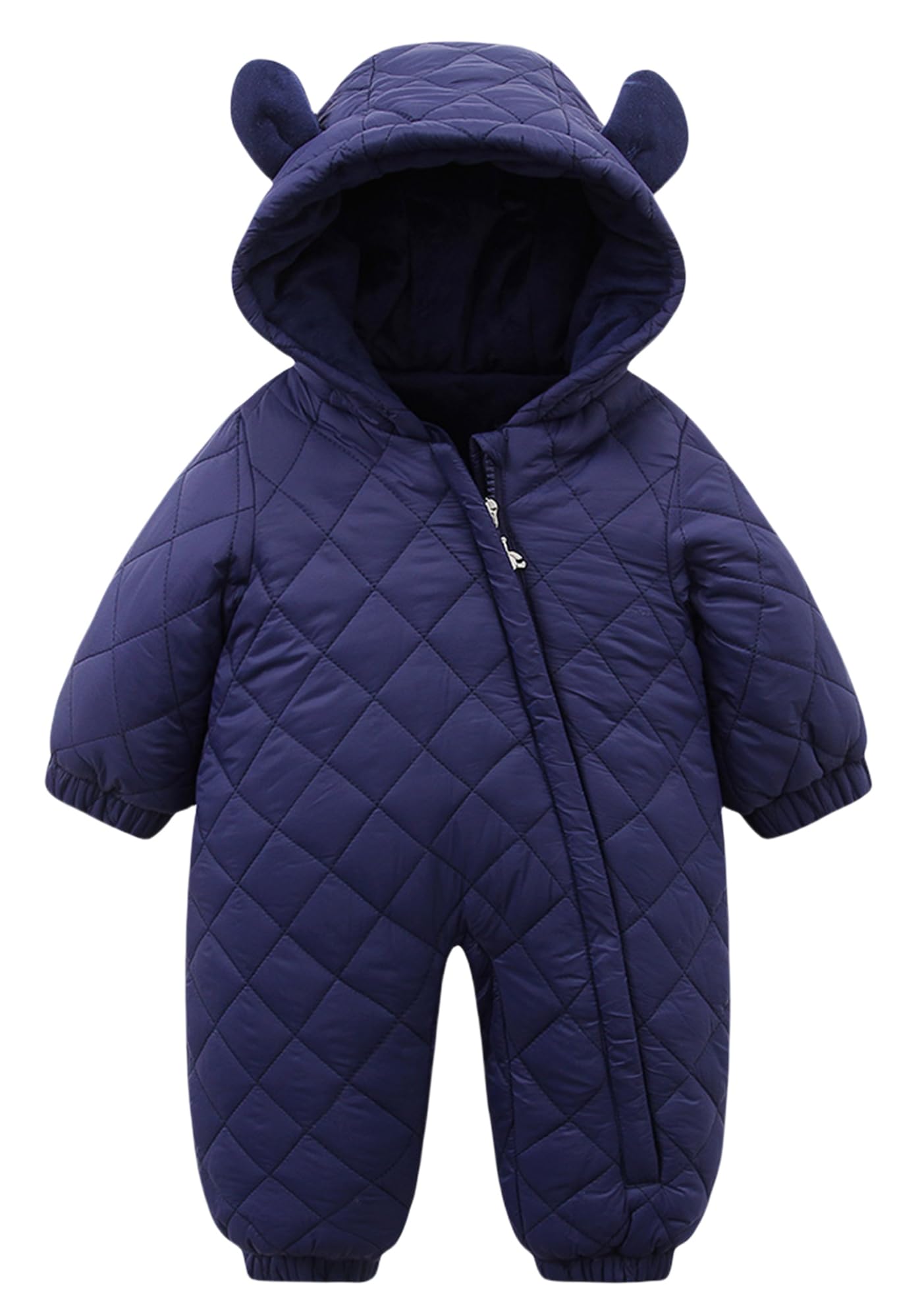 SEAUR Toddler Baby Winter Snowsuit Windproof One Piece Buffer Padded Romper Warm Hooded Outerwear for Baby 6-24 Months