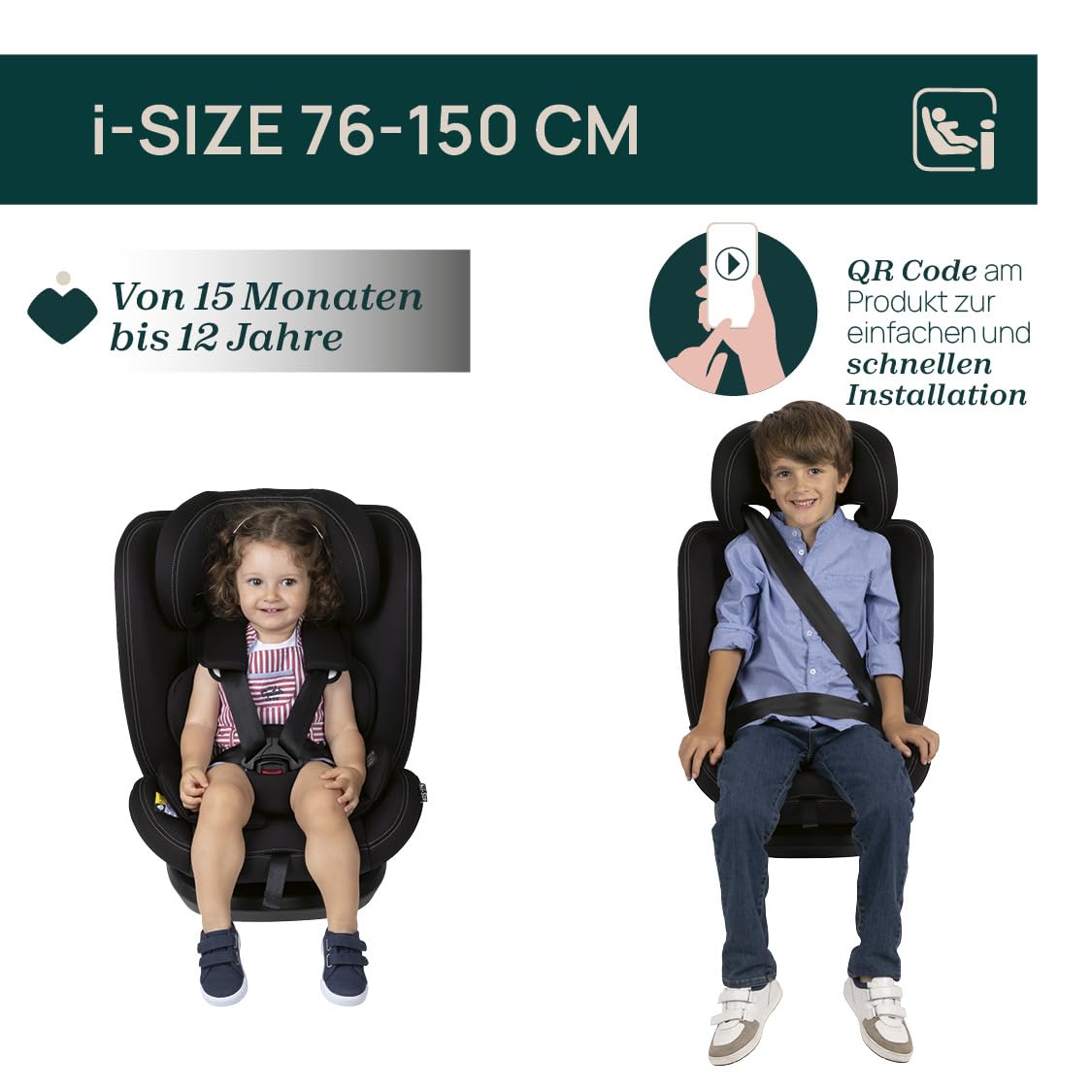 Chicco Unico Evo I-Size, Kindersitz 0-36 Kg, für Kinder von 40 bis 150 cm, homologiert ECE R129/03, Isofix 360° drehbar und neigbar, Gruppe 0+/1/2/3 von 0 bis 12 Jahren, Schwarz - Meloni2