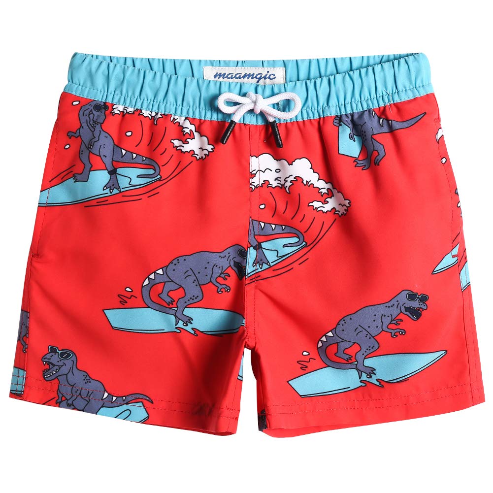 MaaMgic Badehose Jungen Sommer Badeshorts Schnelltrocknend Boardshorts mit Netzfutter Taschen und Verstellbarem Tunnelzug Urlaub Shorts
