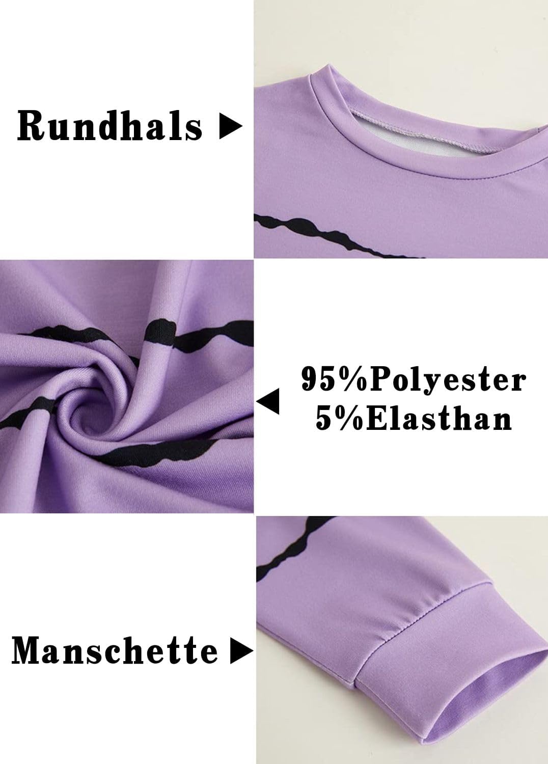 Haloumoning Sweatshirt Mädchen Streifen Rundhalsausschnitt Kinder Pullover Casual Langarm Tops