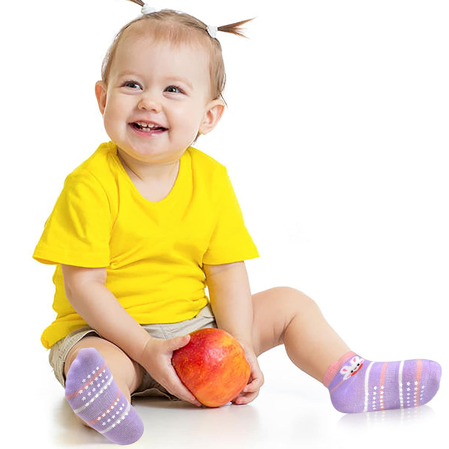 GRPSKCOS Stoppersocken Kinder 12 Paar ABS Socken Rutschfeste Socken Kleinkind Antirutschsocken für 1-7 Jahre Jungen Mädchen