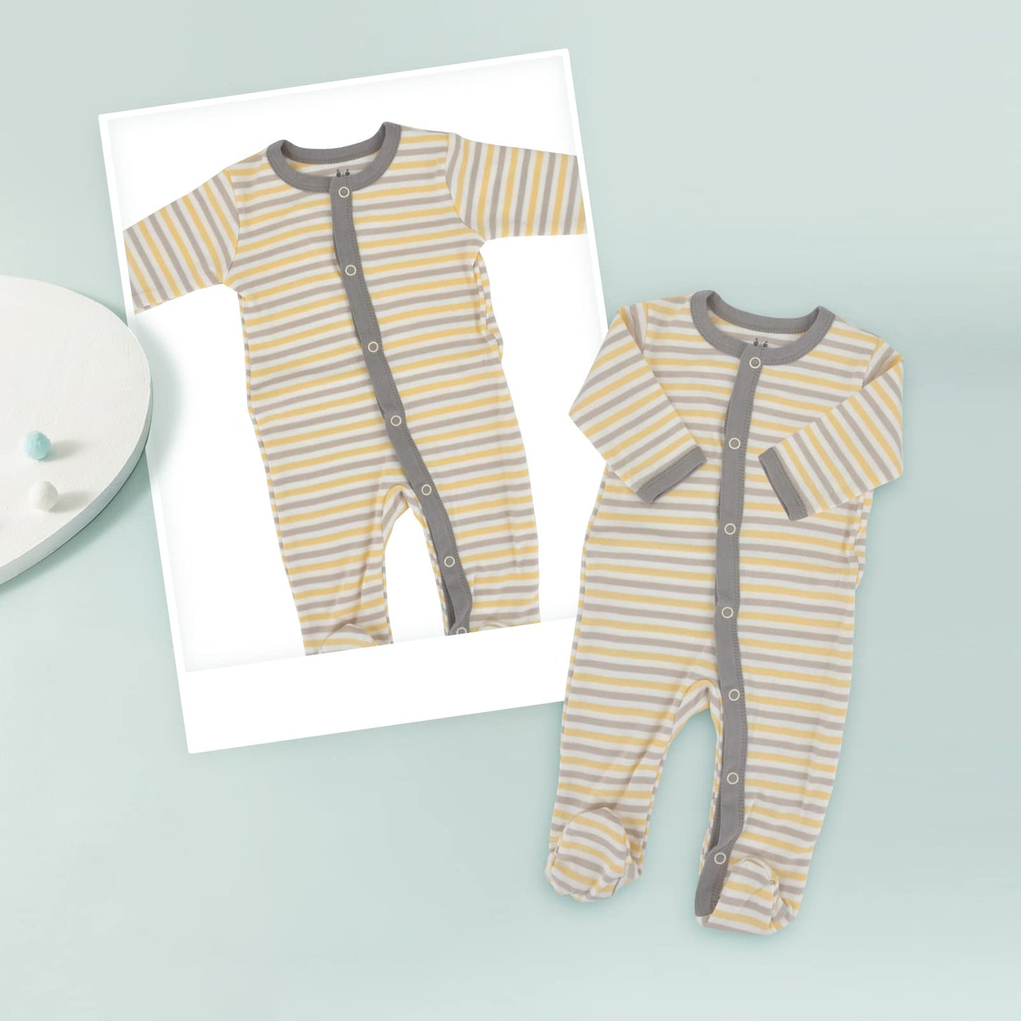 3PCS Baby Sleepsuit Baby Pajamas Baby Sleeping Bag Cotton with Feet with Buttons Size 56 62 68 for Boy Girl Newborn